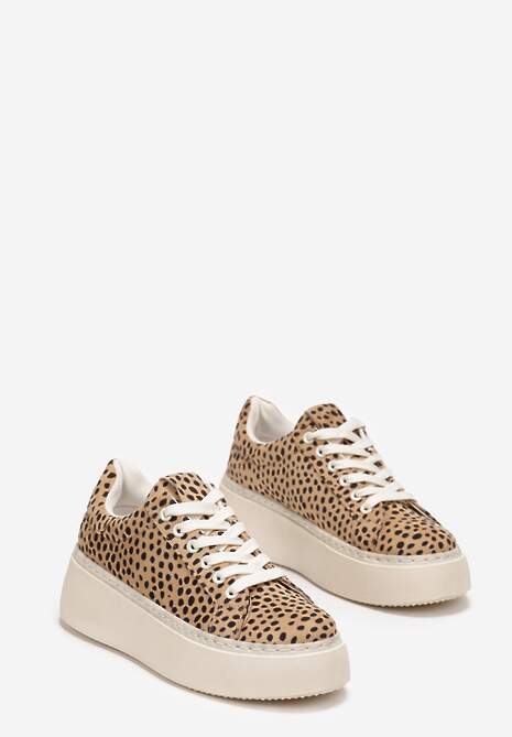 Brązowe Sneakersy na Grubej Podeszwie Cernanda