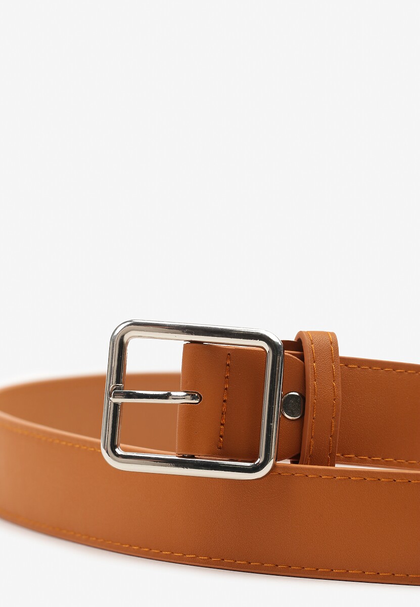 Jasnobrązowy Klasyczny Pasek z Geometryczną Klamrą Mevinala