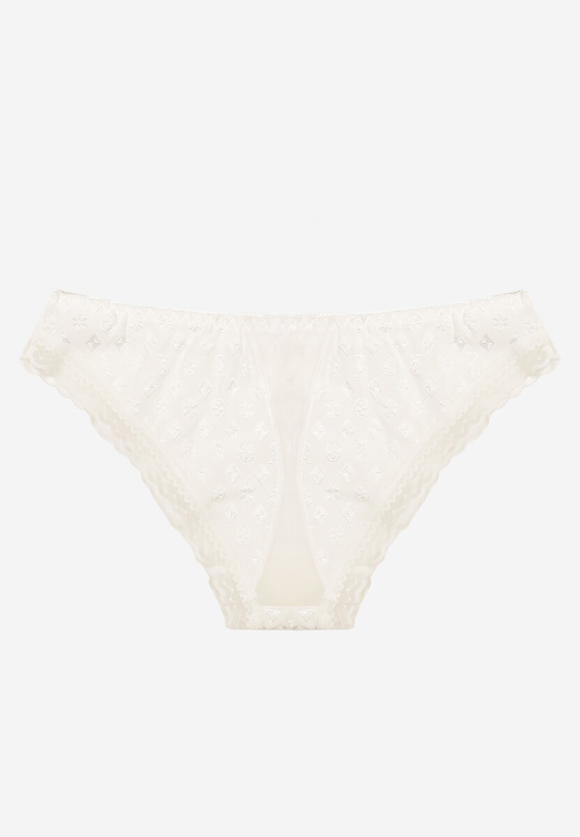 Białe Majtki Figi Ozdobione Koronką Arvisil