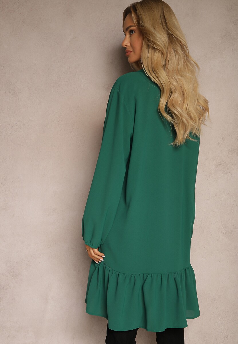 Ciemnozielona Koszulowa Sukienka Mini Galdra
