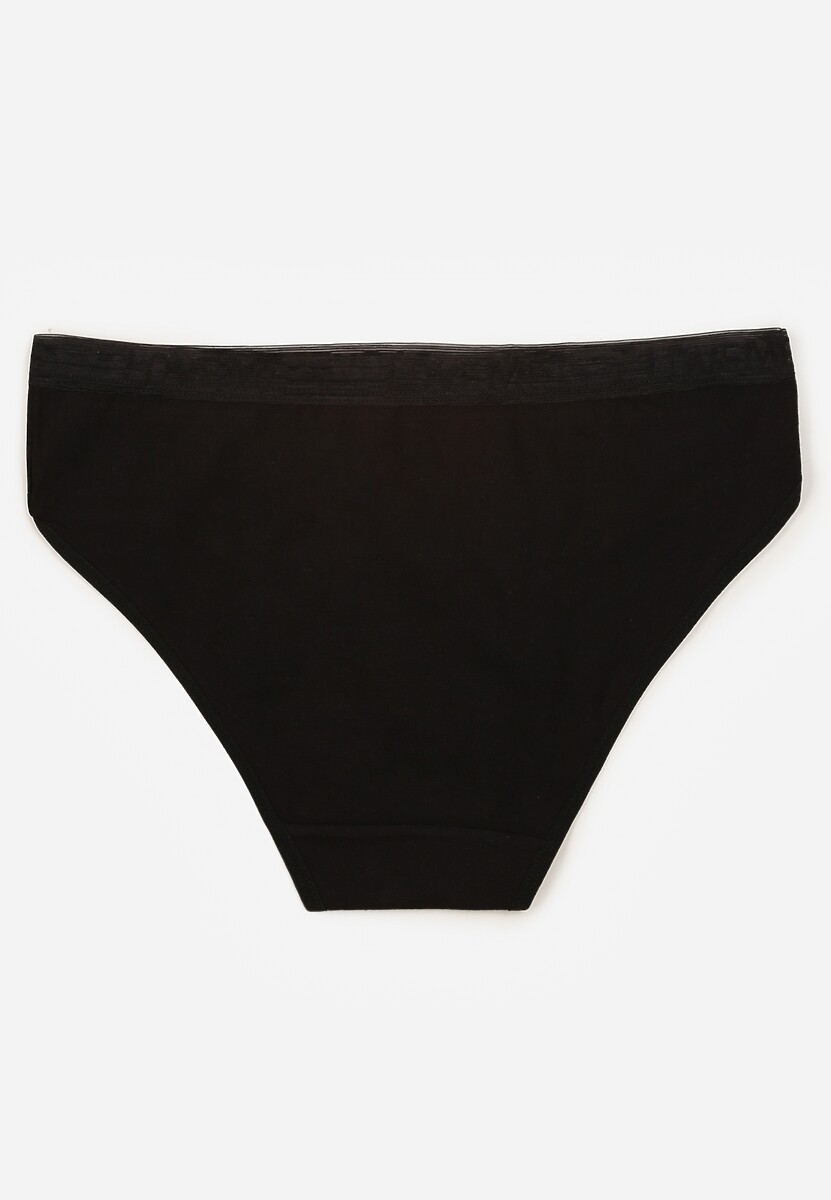 Czarne Majtki Figi z Bawełny z Napisem Love Adririn