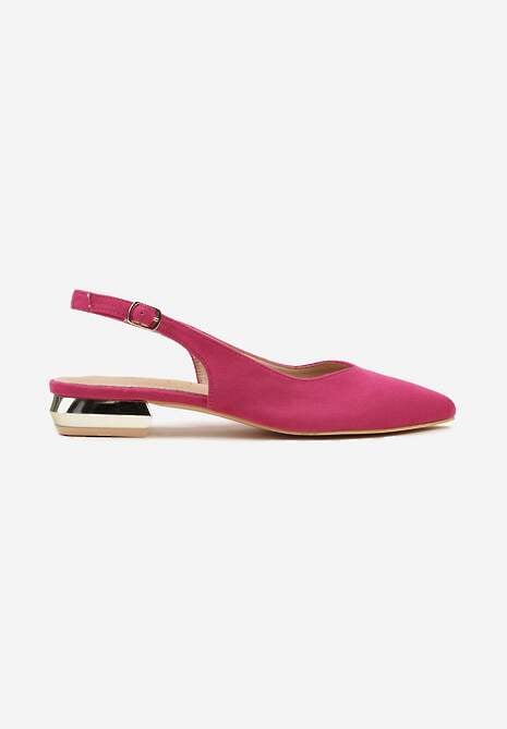 Fuksjowe Sandały Slingback Vices z Wkładką ze Skóry Naturalnej Galeresa
