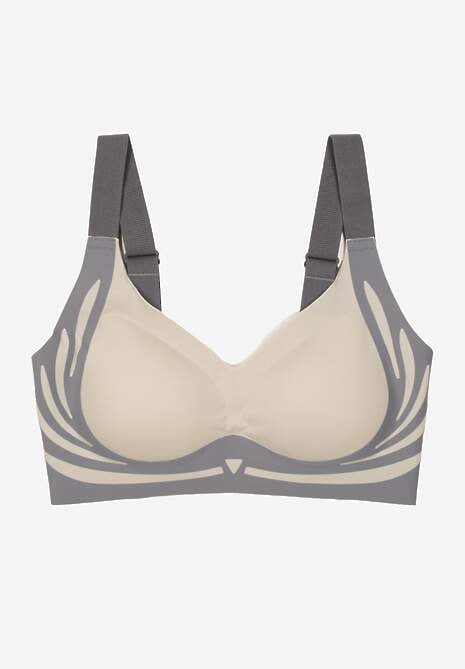 Jasnoszary Biustonosz z Zapięciem na Haftki Oledis