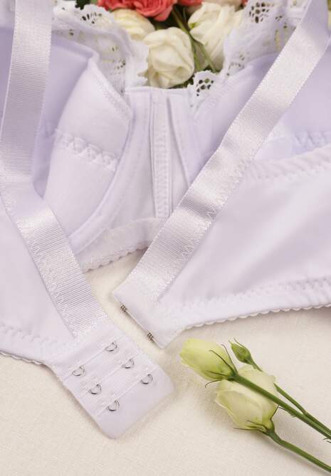 Biały Klasyczny Biustonosz Ozdobiony Koronką Terisa