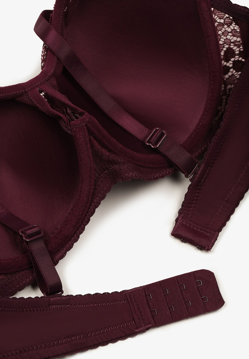 Ciemnofioletowy Koronkowy Biustonosz Typu Full Cup Asgis