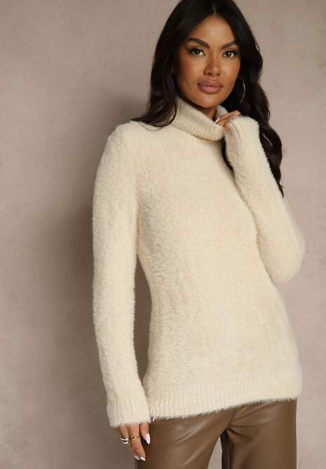 Jasnobeżowy Golf Wełniany Kedrindas