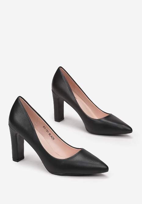 Czarne Czółenka ze Szpiczastym Noskiem Marnera