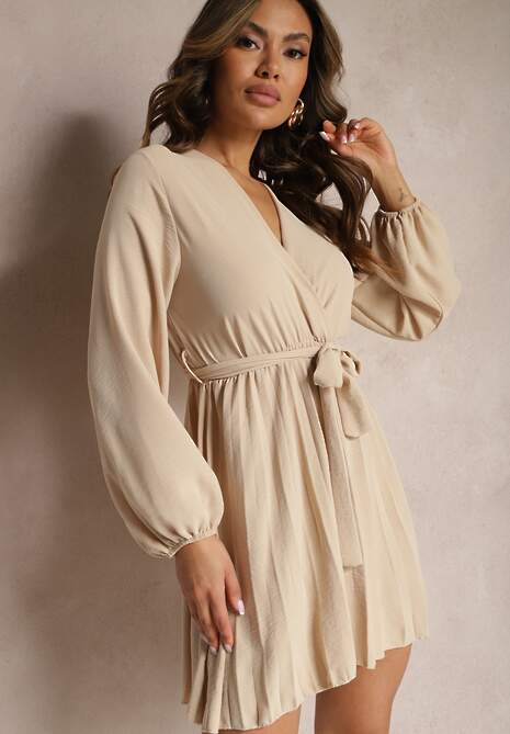 Jasnobeżowa Sukienka Laeroinne