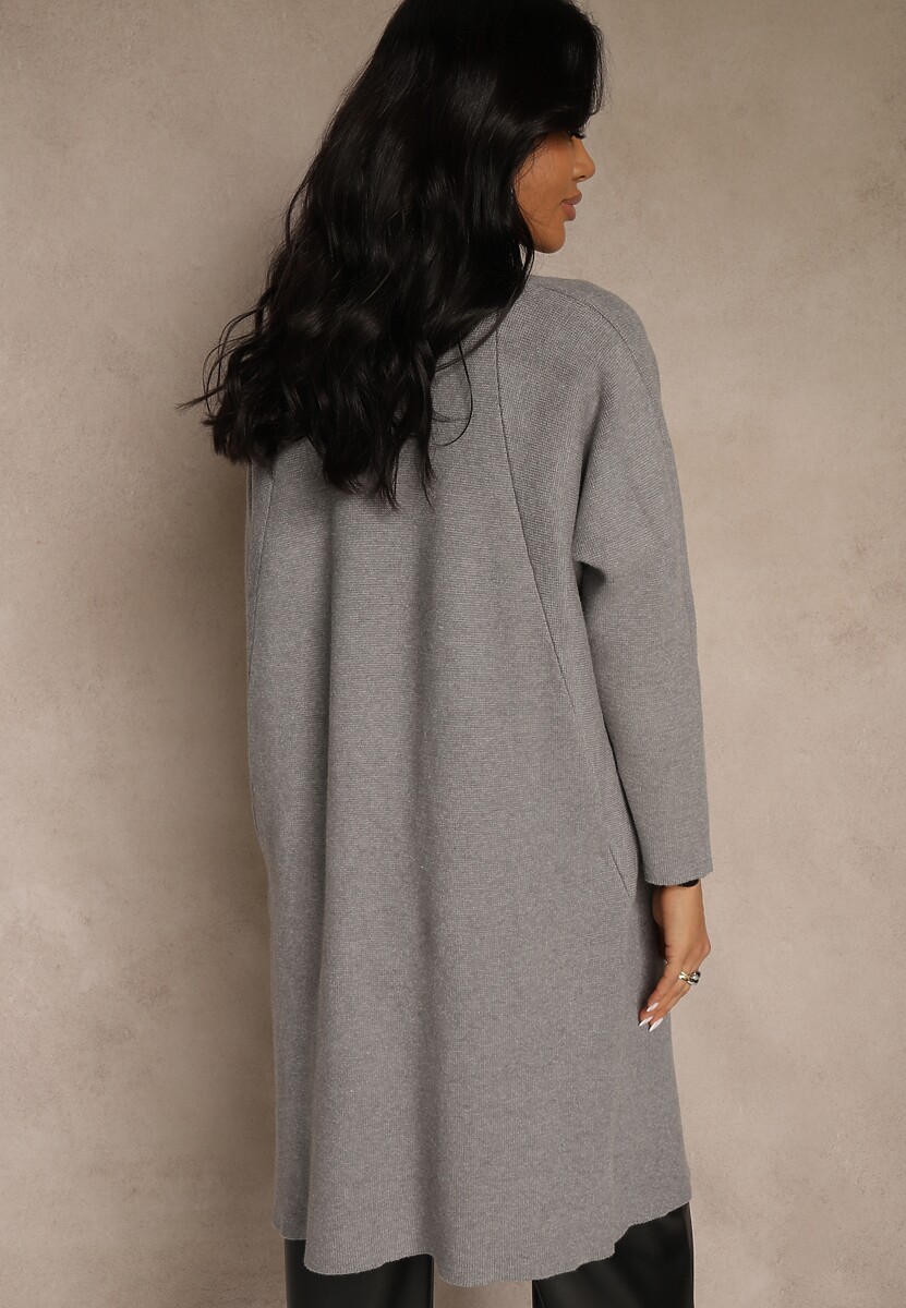 Szary Niezapinany Casualowy Kardigan Felltusa