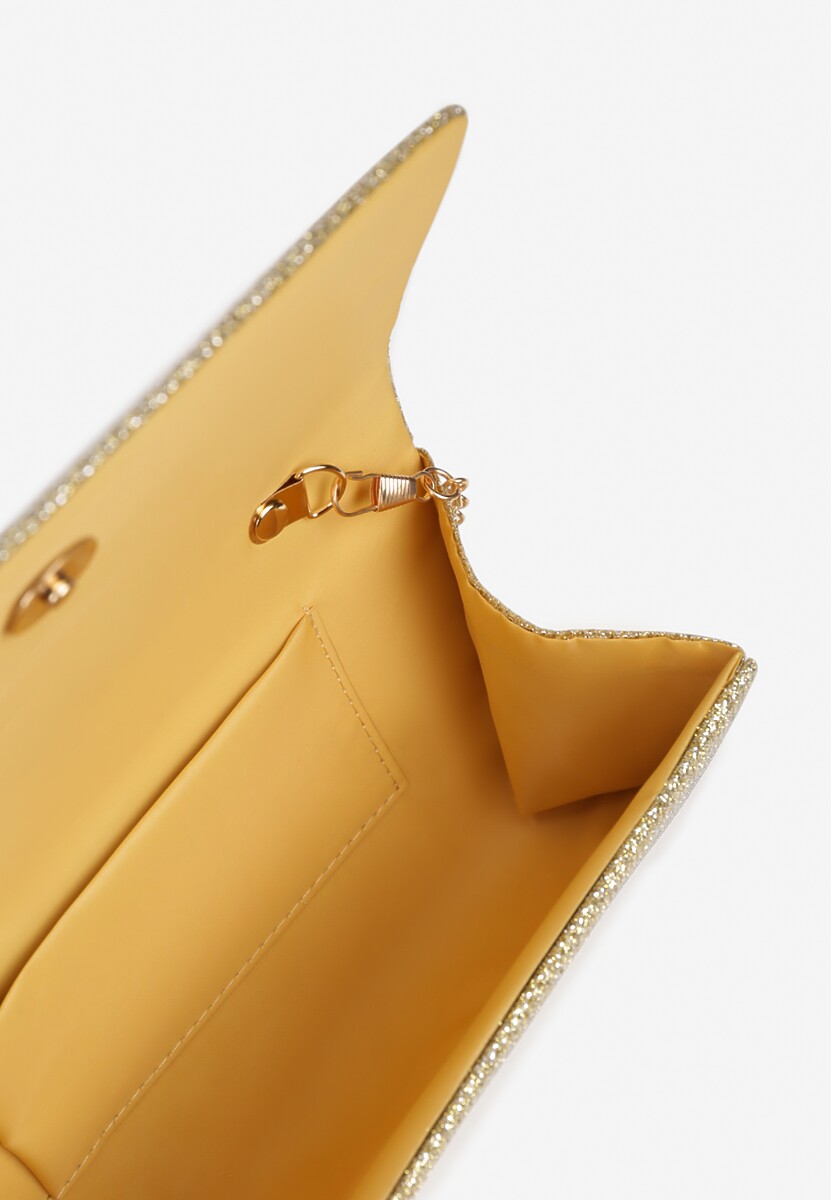 Złota Torebka Ozdobiona Metaliczną Nicią Lidisse