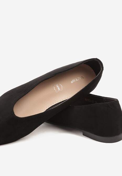 Czarne Klasyczne Balerinki Vices z Noskiem w Szpic Farrie