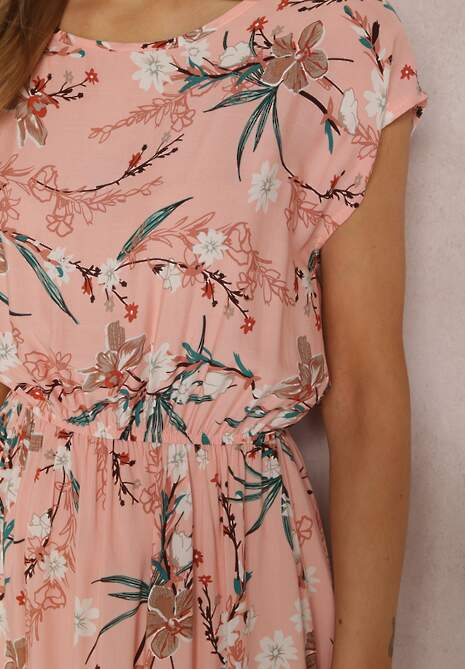 Jasnoróżowa Sukienka z Wiskozy Megis