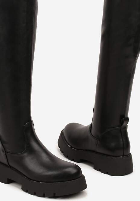 Czarne Kozaki Typu Muszkieterki Fesiona