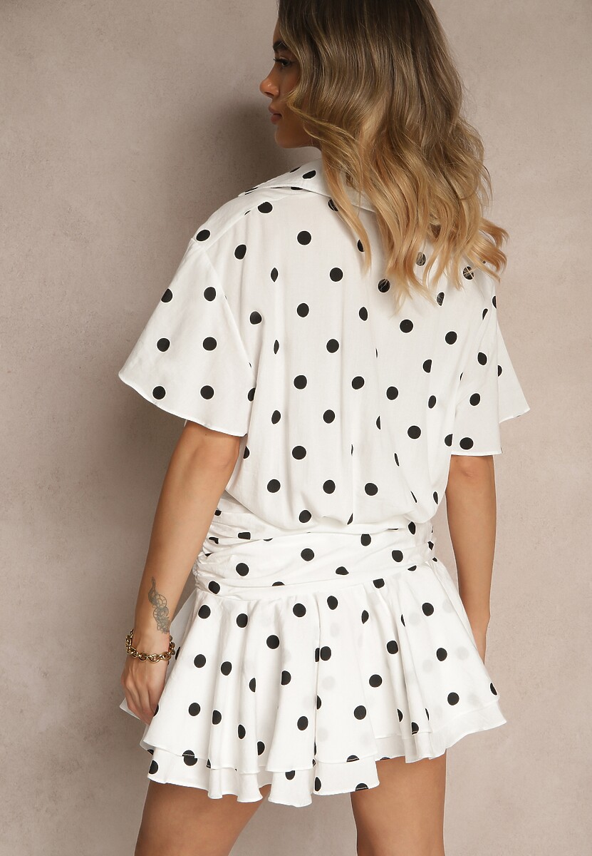 Biała Sukienka z Falbankami Rindalia