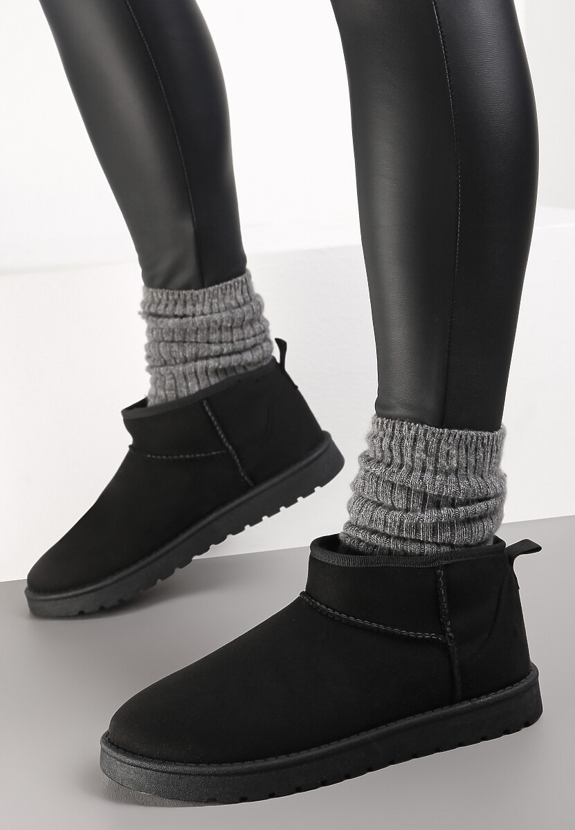 Brązowe Śniegowce Ozdobione Wzorek w Panterkę Antelaia