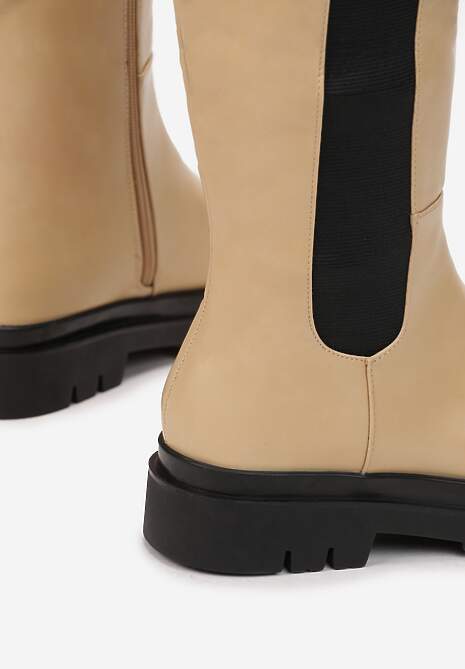 Beżowe Kozaki Soloene