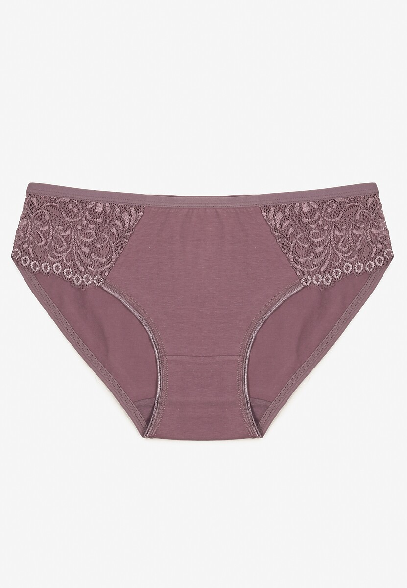 Fioletowe Bawełniane Majtki Figi o Klasycznym Fasonie Venalice