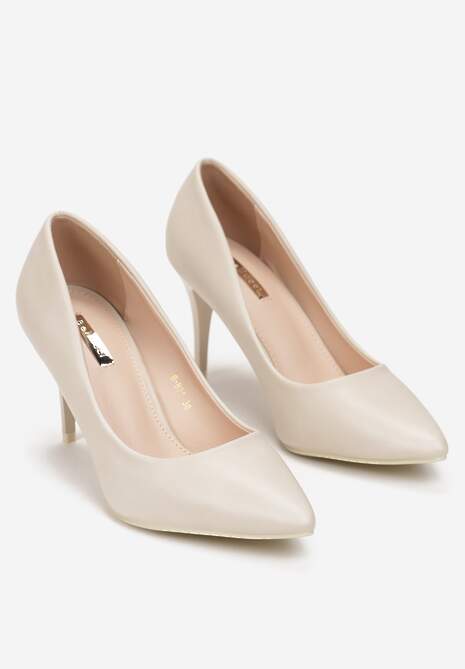 Jasnobeżowe Szpilki z Migdałkowym Noskiem Lasitta