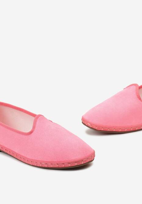 Fuksjowe Płaskie Balerinki z Okrągłym Noskiem z Ekozamszu Klenori