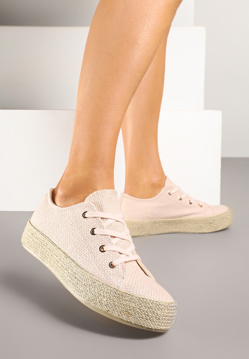 Pomarańczowe Trampki Ozdobione Plecionką Filatera