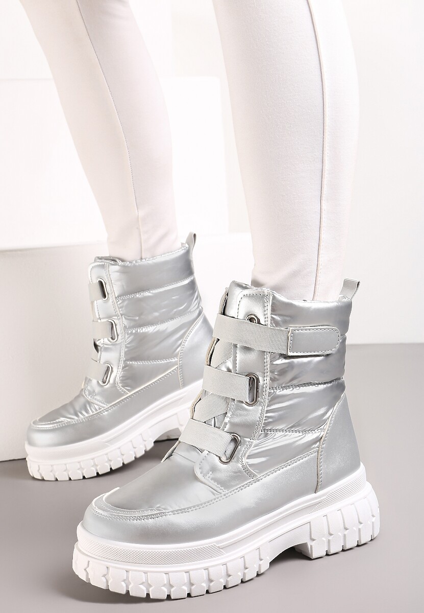 Srebrne Śniegowce na Grubej Podeszwie Kereza