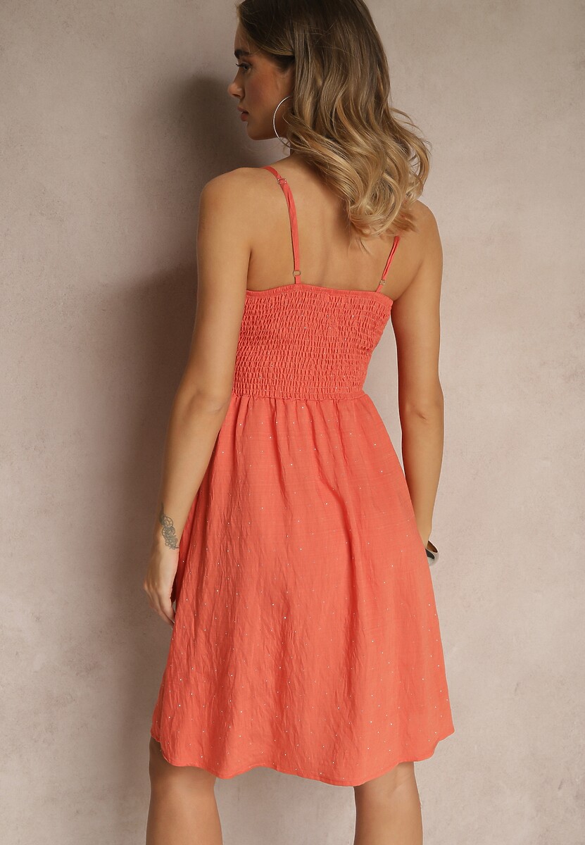 Czerwona Kopertowa Sukienka z Wiskozy Lilisena