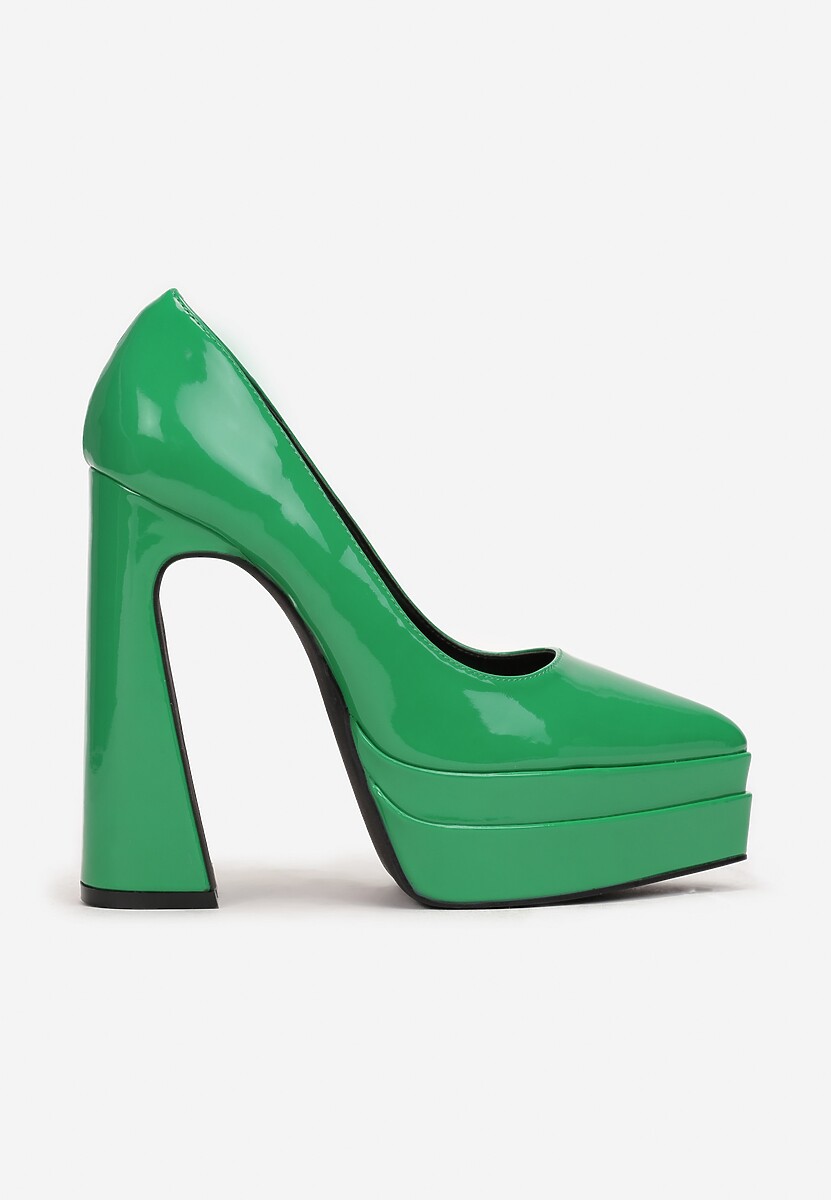 Zielone Czółenka na Wysokim Słupku i Platformie Valme