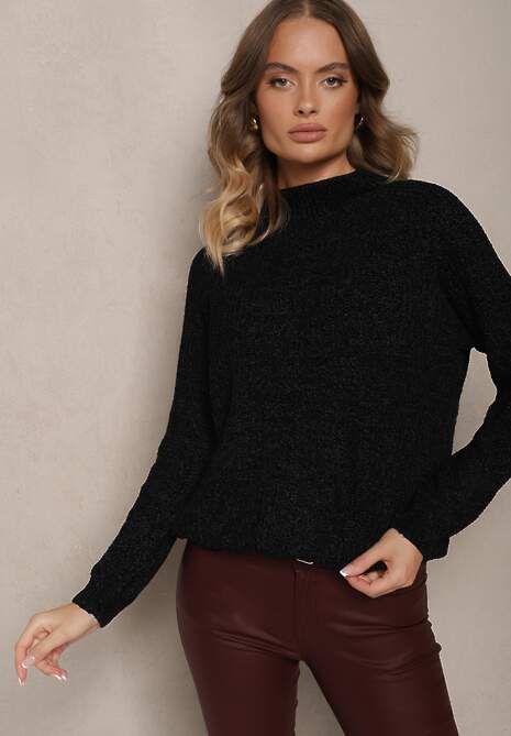 Czarny Casualowy Golf z Wiskozą Zerinia