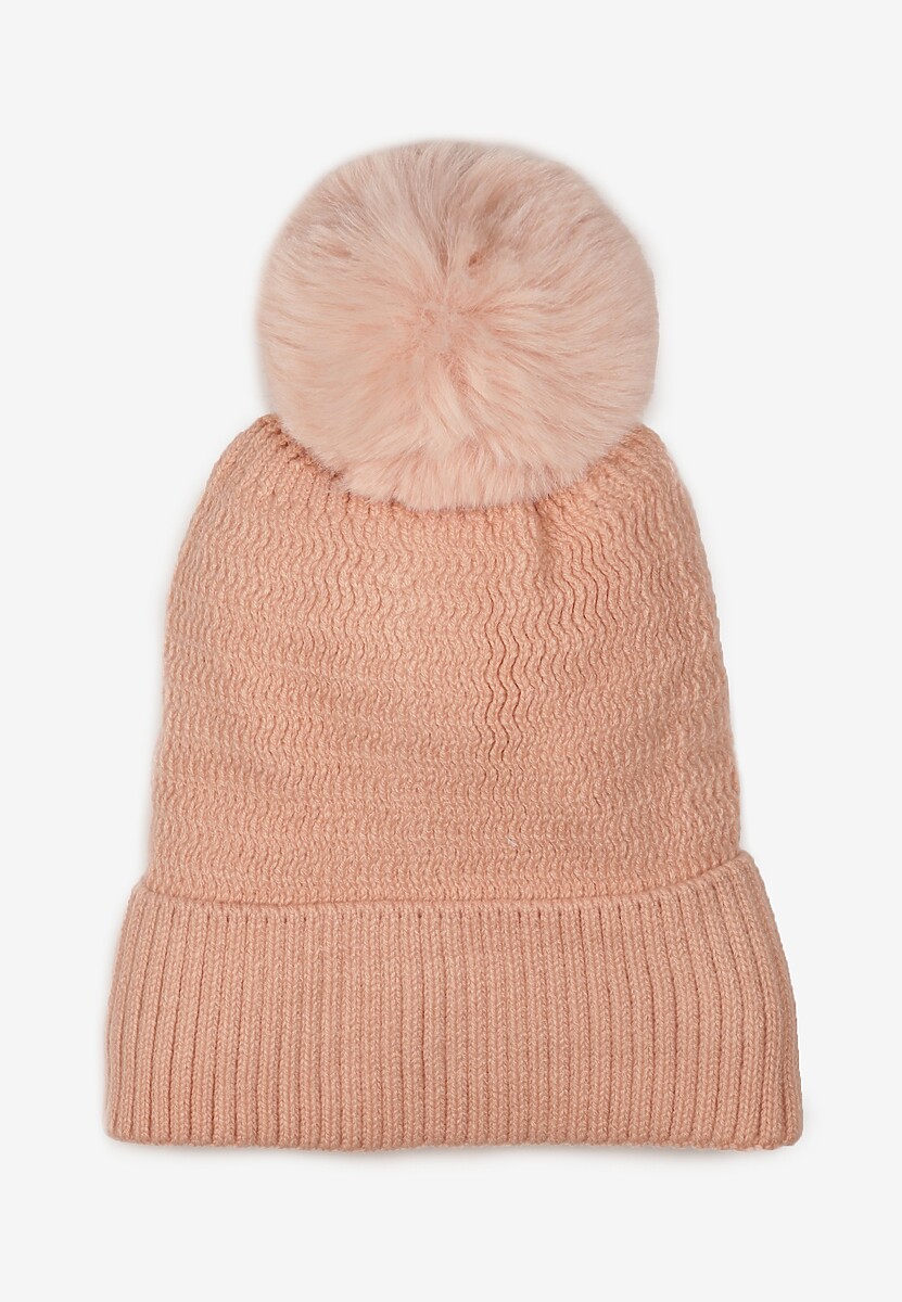 Różowa Czapka Ozdobiona Pomponem Kulame