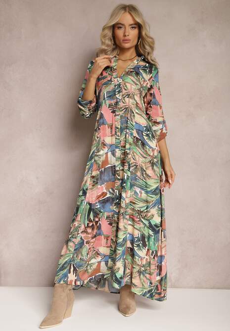 Niebiesko-Zielona Sukienka Basomela