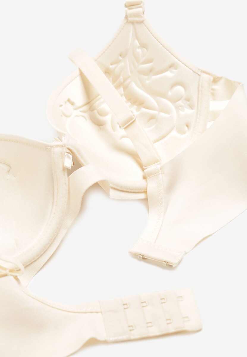 Beżowy Biustonosz Push Up z Regulowanymi Ramiączkami Dimarinsa