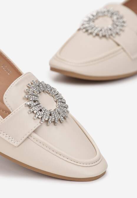 Jasnobeżowe Mokasyny Lizzi