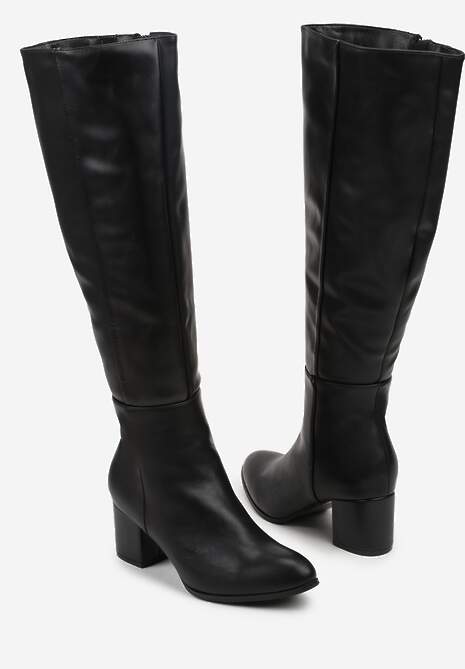 Czarne Kozaki Vices na Słupku Sedvire