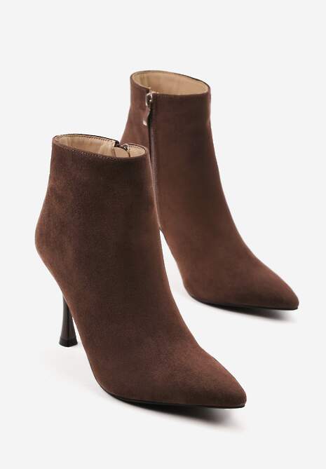 Brązowe Botki na Szpilce Vices w Klasycznym Stylu Tikolisse