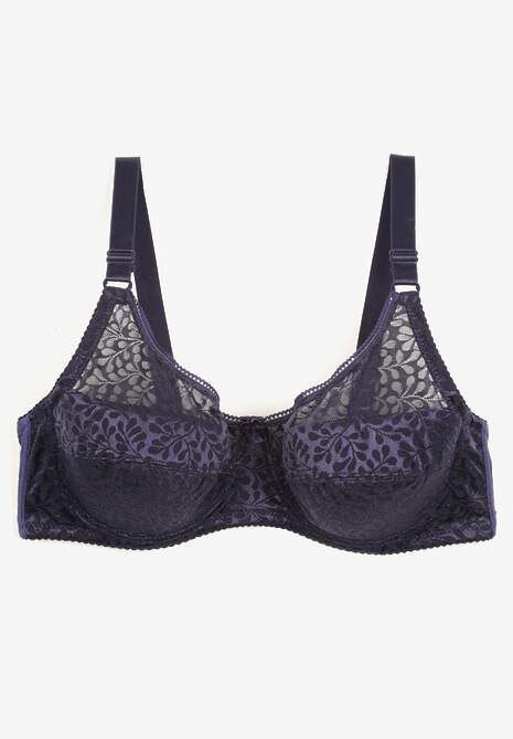 Granatowy Biustonosz Full Cup z Ramiączkami z Regulacją Posofia