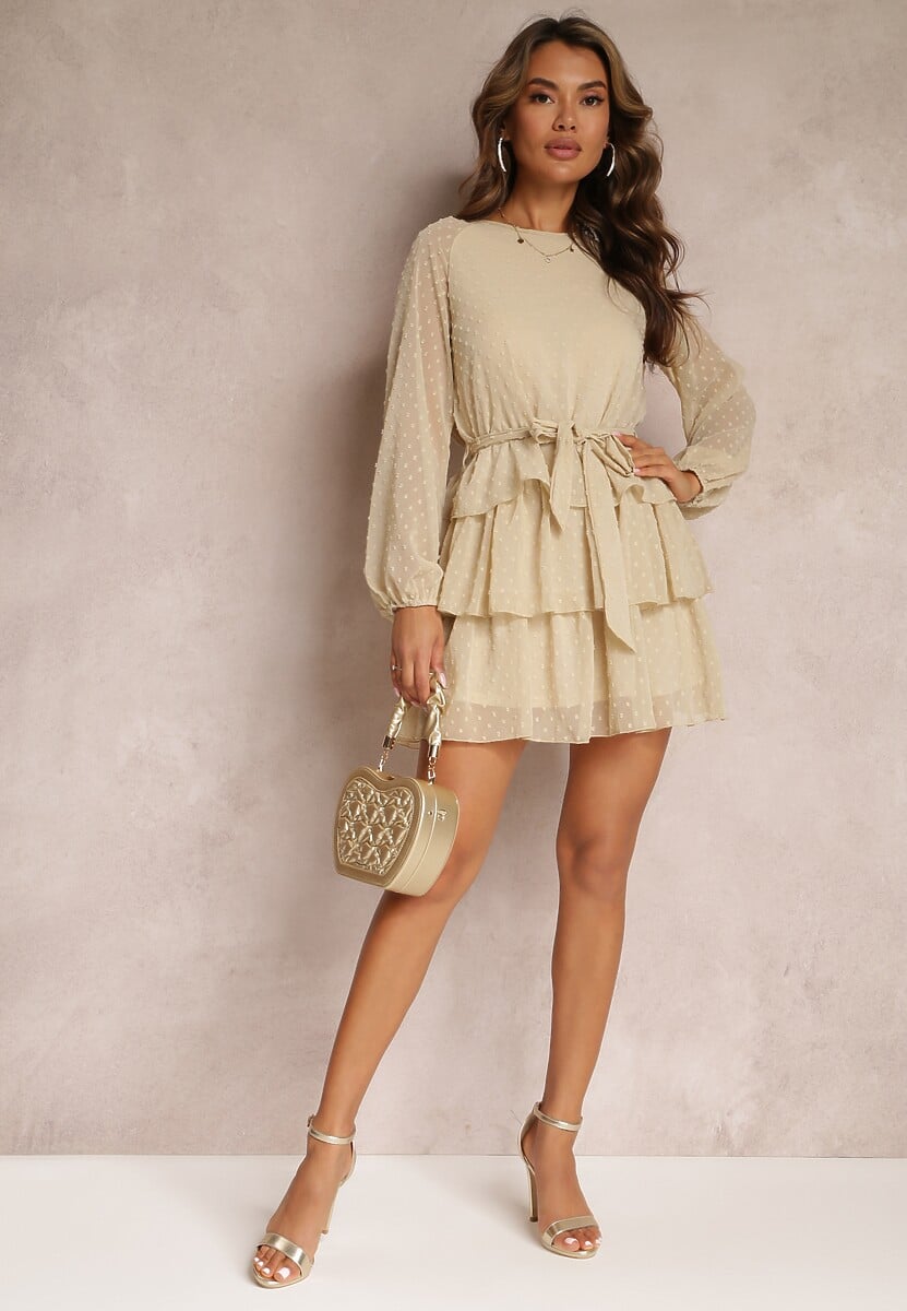 Beżowa Sukienka Dimplesky