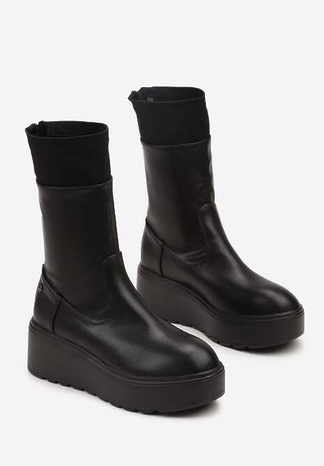 Czarne Botki Vices na Grubej Podeszwie w Stylu Grunge Anarriva