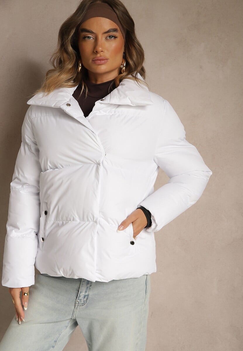 Biała Pikowana Kurtka na Napy Elriona