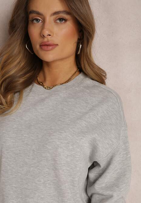 Szara Bluza z Polarową Podszewką Heseh