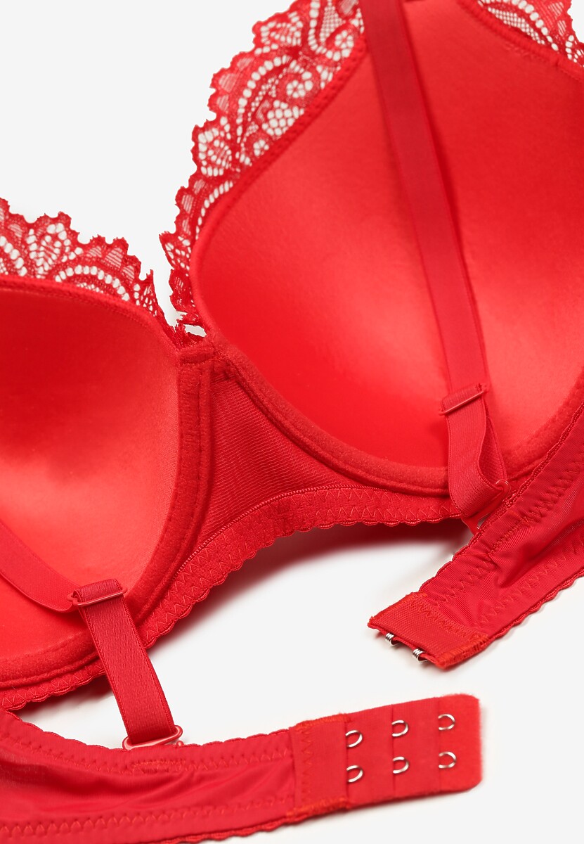 Czerwony Koronkowy Biustonosz z Ramiączkami z Możliwością Regulacji Canesi