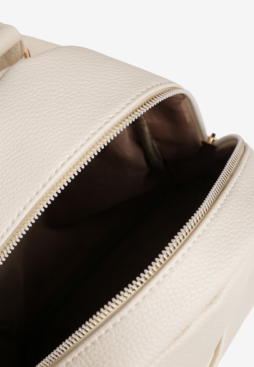 Jasnobeżowy Plecak z Metalicznym Napisem Elisalla