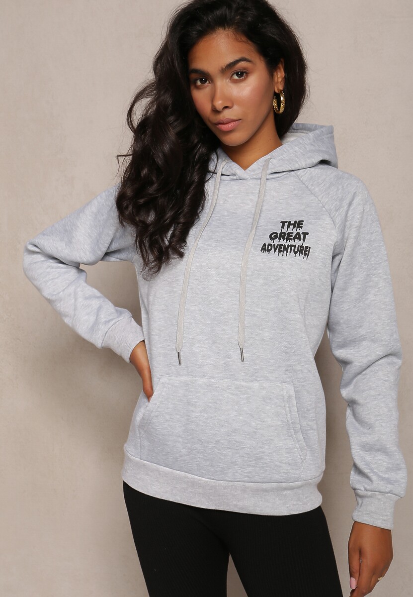 Jasnoszara Wsuwana Bluza z Kapturem Sivame