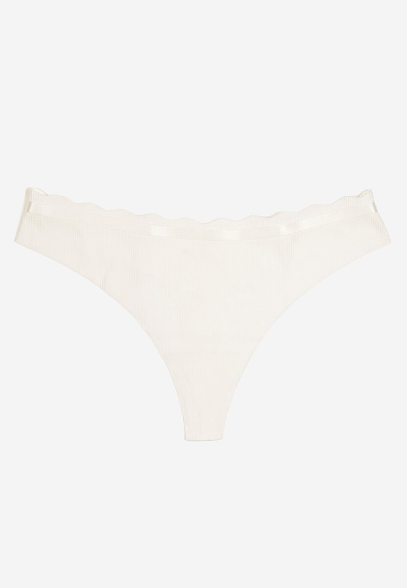 Różowe Prążkowane Majtki Stringi z Bawełny Tesivia