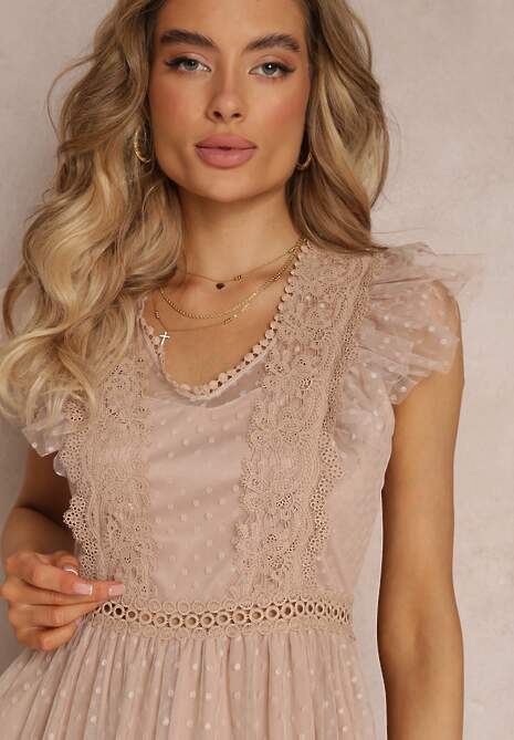 Beżowa Sukienka Lasthameia