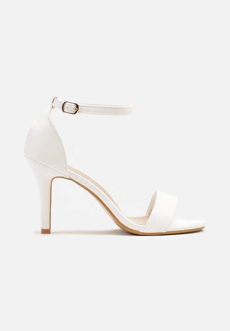 Białe Klasyczne Sandały na Szpilce Tatanira