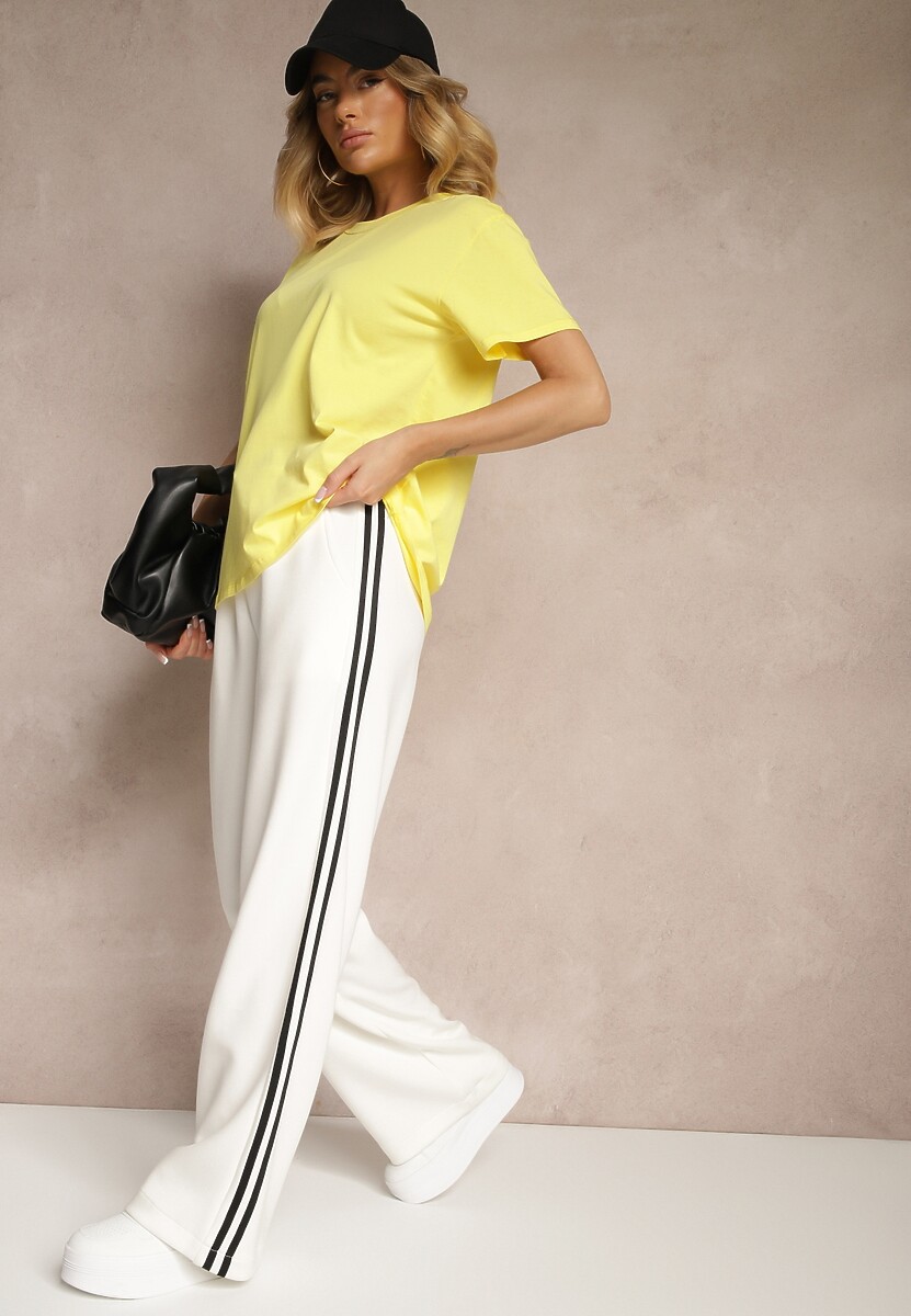 Żółty Bawełniany Basicowy T-shirt Lorseli