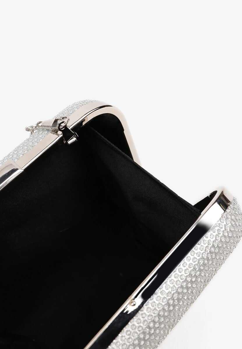 Srebrna Cyrkoniowa Torebka Kopertówka z Dodatkowym Łańcuszkiem Realessa