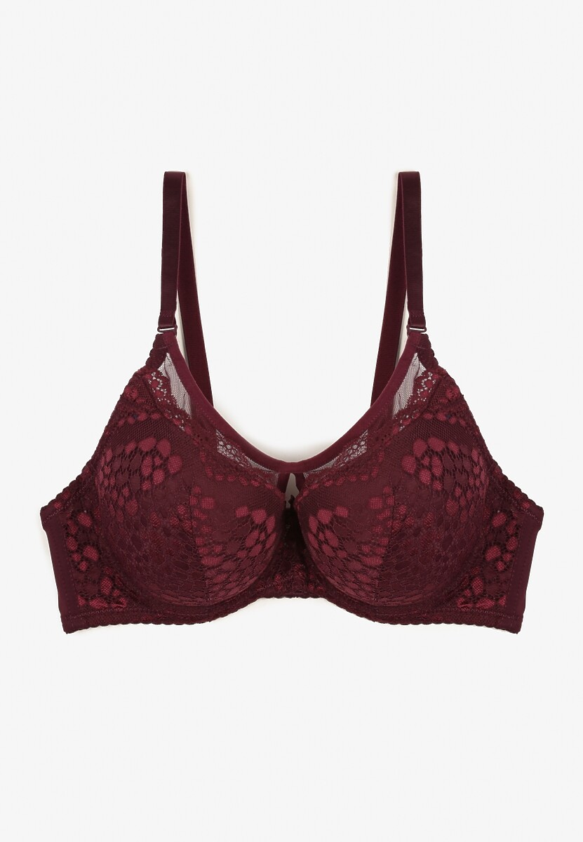 Ciemnofioletowy Koronkowy Biustonosz Typu Full Cup Asgis