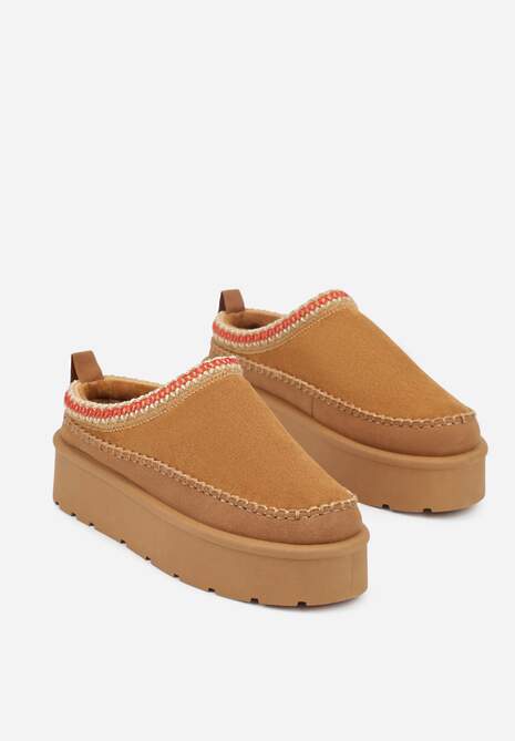 Jasnobrązowe Śniegowce z Futrzanym Ociepleniem na Platformie Reiandea