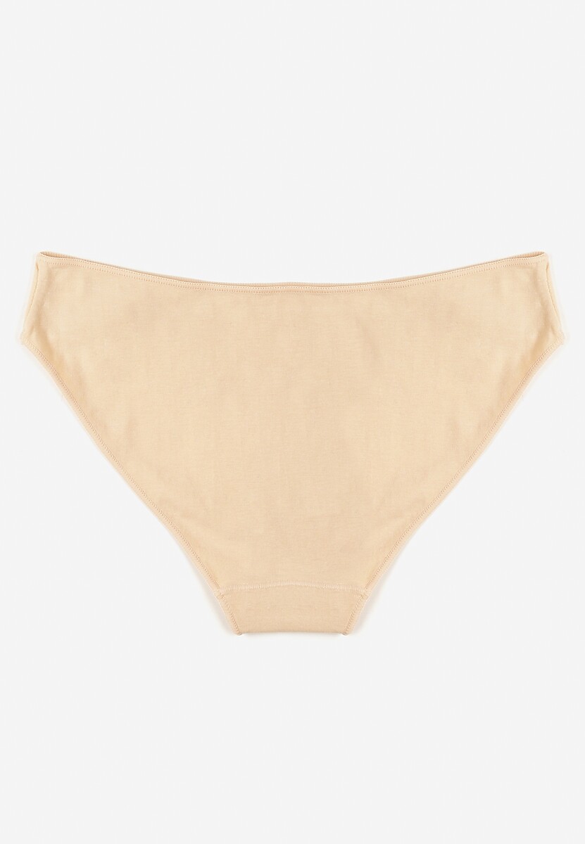 Beżowe Majtki Typu Figi z Bawełny Silomena
